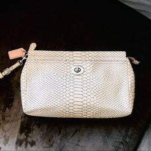 Coach Croco Embossed Leather Clutch / Wristlet